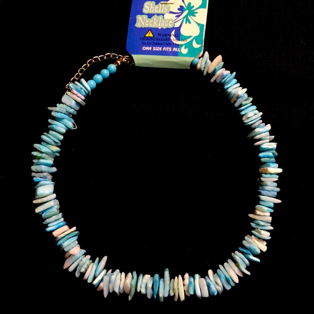 Blue Shell Necklace- New with Tags